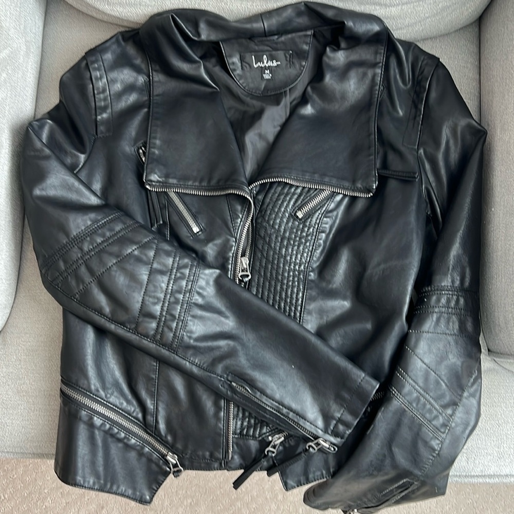 Lulus black leather jacket
